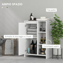 Mobile da Bagno 3 Ripiani Aperti e Armadietto 53x30x80 cm Bianco   