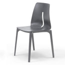 Set 4 Sedie Impilabili 85x50x51 cm in Polipropilene e Fibra di Vetro Lisbona Grigio