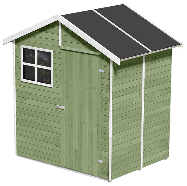Gartenbox aus Holz für Werkzeuge 180 x 135 x 220 cm mit Tür und Fenster Ecla Green sconto