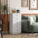 Cassettiera 5 Cassetti Moderna e Salvaspazio 47x29x95 cm Bianco   