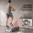 Stepper Vertical Climber 90x50x133 cm con Manubri Regolabile a 3 Livelli e Display LCD in Acciaio Bianco      