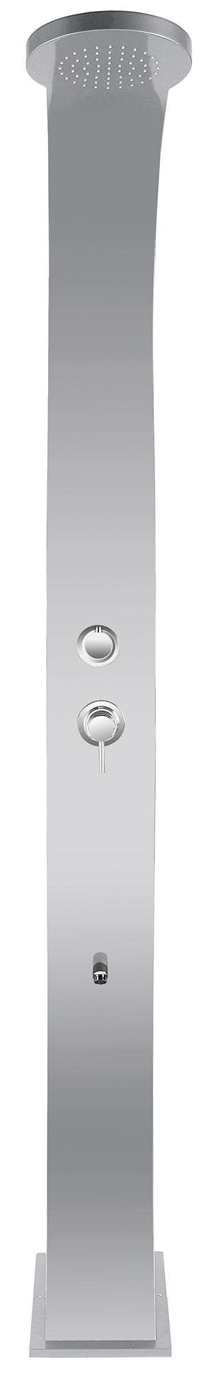 Doccia da Esterno Giardino Miscelatore e Lavapiedi Grigio Metallizzato