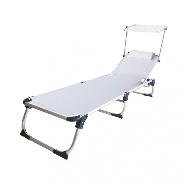 acquista Kamp White Klappbare Garten-Sonnenliege 188 x 59 x 30 cm in Weißaluminium