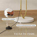 Lampada da Terra Moderna Design ad Arco Ø38x156 cm in Metallo e Tessuto Oro  