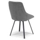 Set 2 sedie Imbottite 51x60x88 cm In Tessuto Suet  Asia Grigio Fumo