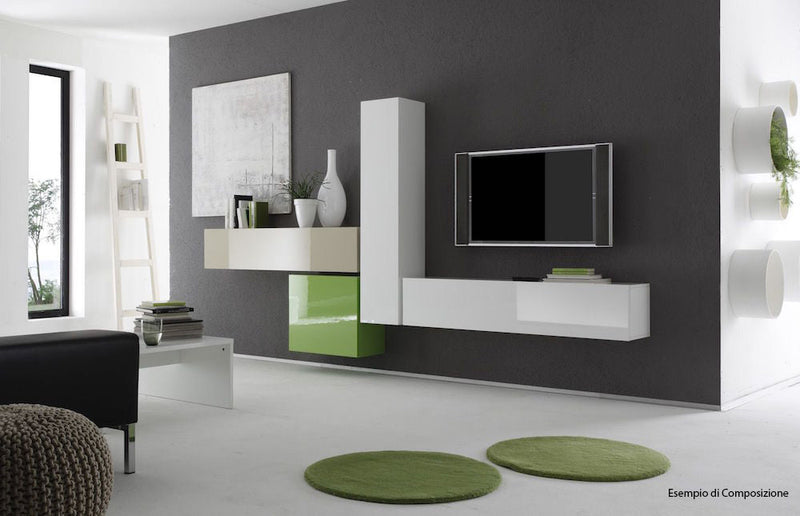 Mobile Sospeso Rettangolare da Salotto in Melamina 139x31x29cm TFT  Boost Giallo