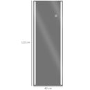 Specchio da Parete Rettangolare 40x120 cm con Luci LED Regolabili e Interruttore Touch 