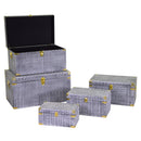 Set 5 Baule in legno nero rettangolare 