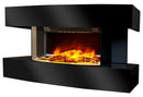 Camino Elettrico da Parete Effetto Fiamma 2000W CheminArte Lounge Medium Nero