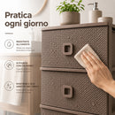 Cassettiera 37x37,5x80cm Pratika Kool Multiuso 4 Cassetti in Plastica Tortora      