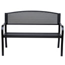 Panca da Giardino 2 Posti in Acciaio 127x60x85 cm  Nero