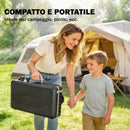 Barbecue a Gas Propano Portatile 61x47x88 cm con Griglia e Fornello 7KW in Alluminio e Metallo Nero      
