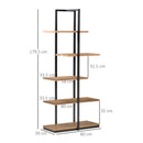 Libreria 5 Ripiani 80x39x179,5 cm in Truciolare e Metallo Nero