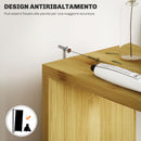 Mobile a Colonna 2 Ripiani 2 Armadietti 18x30x120 cm in bambù laccato e MDF Colore Legno   