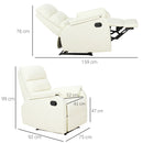 Poltrona Relax Reclinabile Manuale in Similpelle Crema 