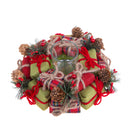 Set 2 Centrotavola di Natale con Pacchi Dono Ø20 Scozzese