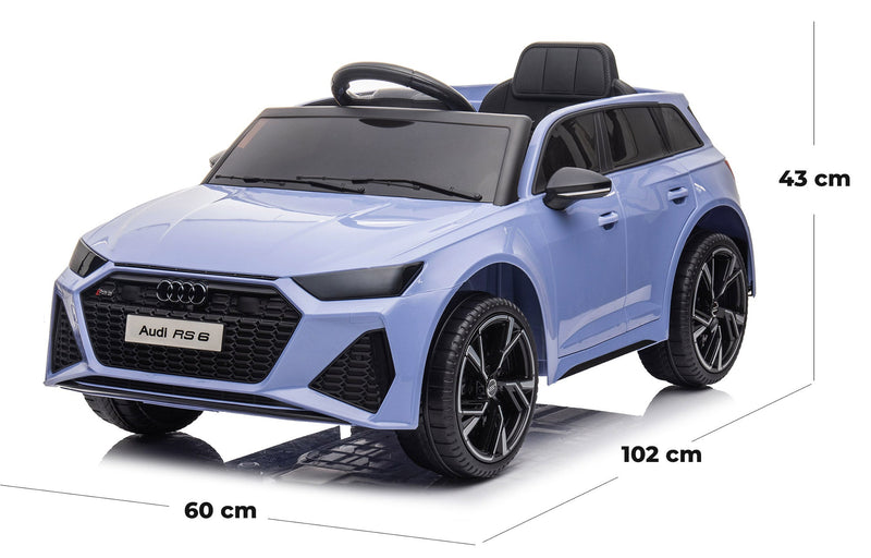 Macchina Elettrica per Bambini 12V con Licenza Audi RS6 Celeste