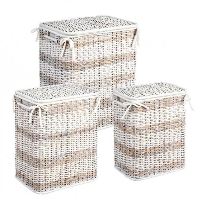 Set 3 Portabiancheria Stacy in Fibre Naturali