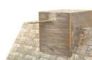 Lanterne Home Coppia 24,5x24,5x55 cm in Legno e Vetro Bianco e Grigio      