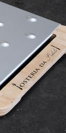 Tagliere da Cucina 48X21,5 cm In Legno e Acciaio Giusto