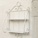 Mensola Evelyne 2 Ripiani 42x22x65 h cm in Acciaio Bianco