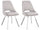 Set 2 Sedie 45x49,5x85 cm Kashar in Tessuto Grigio Chiaro