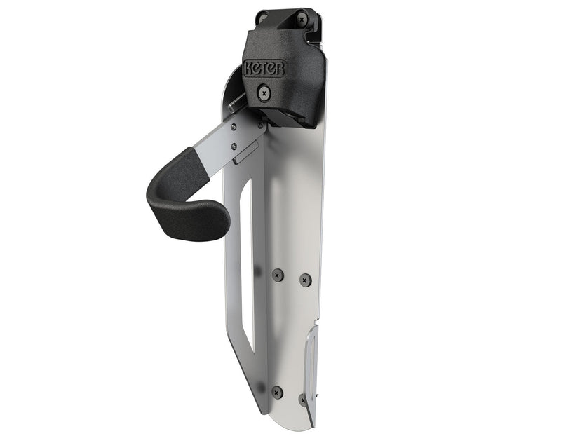 Porta Bicicletta Keter Gancio Universale Capacità 35 kg in Acciaio Grigio e Nero