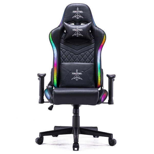 Sedia da Gaming Ergonomica con LED RGB in Similpelle Nera prezzo