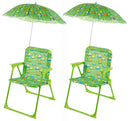 Set 2 Sedie Mare Spiaggine Pieghevoli per Bambini con Ombrello Soriani Oxford Dinosauri