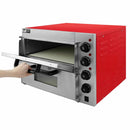 Forno Elettrico a Due Comparti 56,1x43,7x50 cm 350°C per Pizza Fino a 40 cm