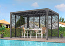 Pergola da Giardino 3,6x3 m in Alluminio con 8 Pannelli Moucharabieh Grigio Antracite