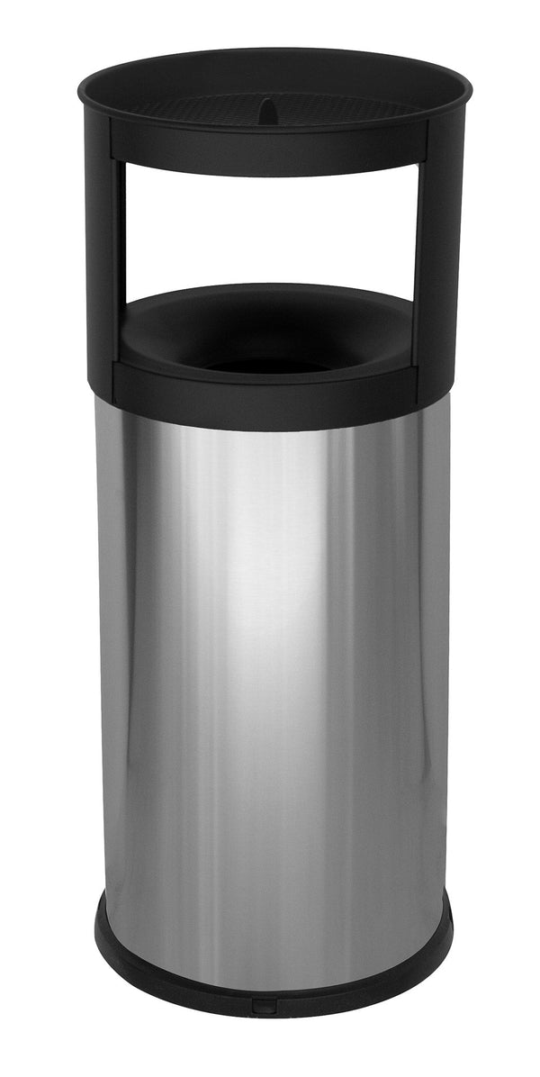 sconto Pattumiera Gettacarte Ø25xh80 cm Autoestinguente Posacenere in Acciaio Inox Argento