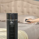 Ventilatore a Colonna 60W con 3 Velocità Ø32x106,8 cm 3 Modalità e Timer 8h in ABS Nero