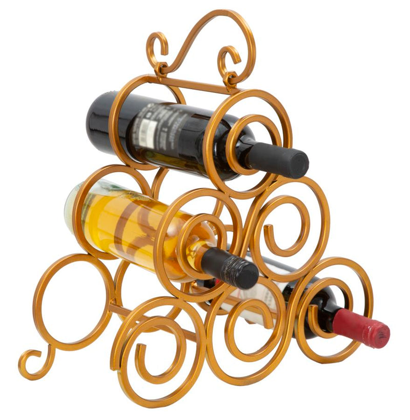 Porta Bottiglie Glam Ring 6 Posti 36x17,5x33,5 cm in Ferro Oro