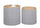 Set 2 Pouf con Contenitore  in Poliestere Sasha Grigio Chiaro
