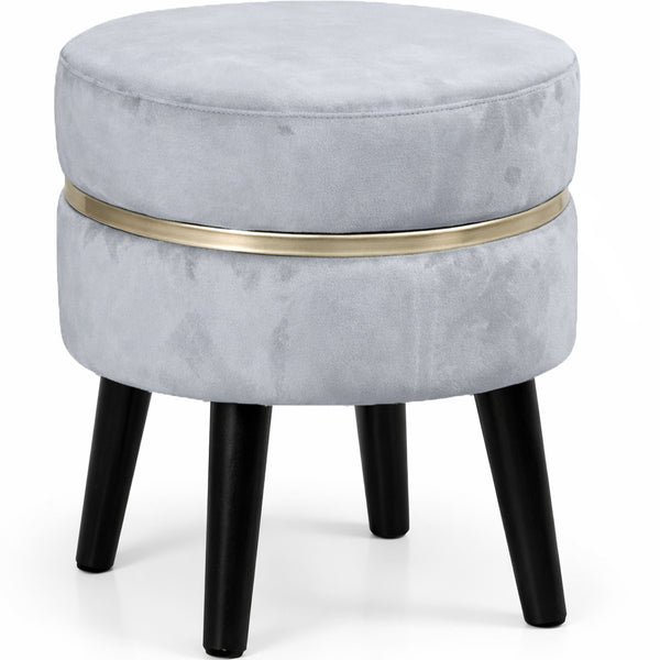 Pouf Sgabello Ø35x40,5 cm Design Moderno Poggiapiedi con Rivestimento in Velluto Cielo acquista