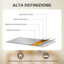 Specchio da Parete Rettangolare 40x60 cm con Ganci in Vetro e MDF Bianco      