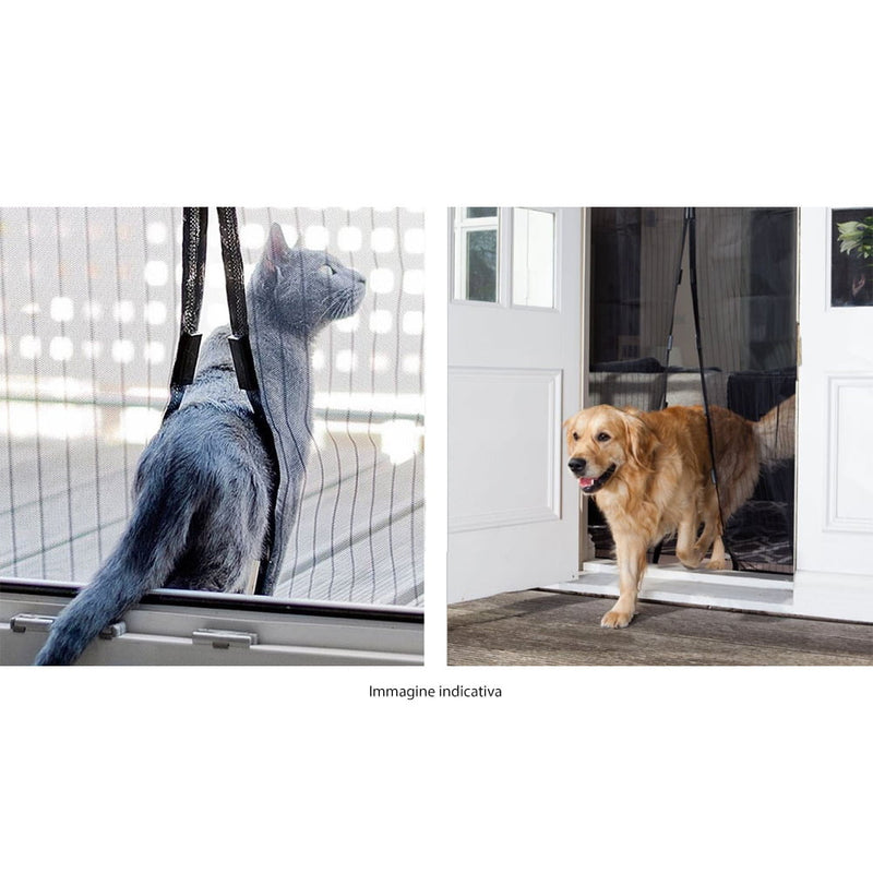 Tenda Zanzariera Magnetica 18 Magneti 120x250 cm per Porte e Finestre Nera