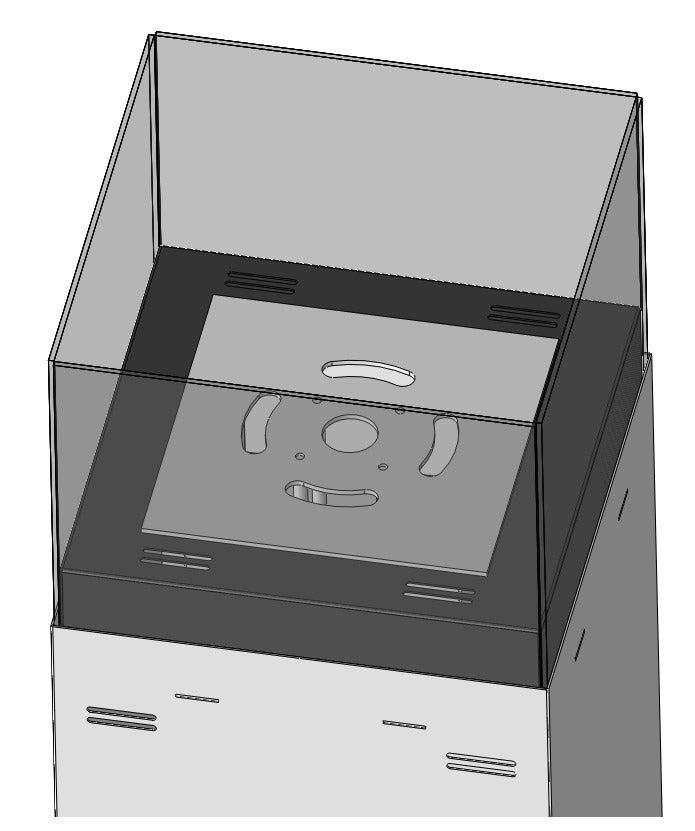 Camino a Bioetanolo da Pavimento 36x36x115 cm Instate 1150 Bianco con Vetro