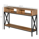 Tavolo Consolle per Ingresso 3 Ripiani 120x23,5x75 cm Noce e Nero