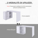 Scrivania da Ufficio ad Angolo Bianca 117x83.5x76 cm 