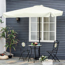 Mezzo Ombrellone da Giardino 230x130x249 cm in Metallo e Poliestere Crema