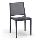 Set 4 Sedie Impilabili 81x46x56 cm in Polipropilene e Fibra di Vetro Porto Antracite