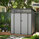 Casetta da Giardino  Porta Attrezzi 190x191x215 cm in Plastica Grigio Chiaro  