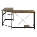Scrivania da Ufficio ad Angolo Porta PC 150x150x75 cm in Legno e Metallo  Nero e Marrone