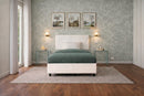 Letto Singolo Contenitore Imbottito Similpelle Bianco BoxMax Testata Flat Varie Misure