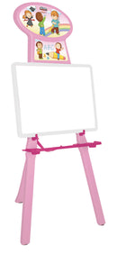 Lavagna per Bambini 52x46x98 cm con Portabicchieri Rosa
