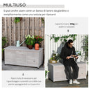 Panca Contenitore da Giardino 127x56x60 cm in Legno di Abete Grigio