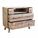 Cassettiera Nelson 110x48x92 h cm in Pino riciclato Marrone