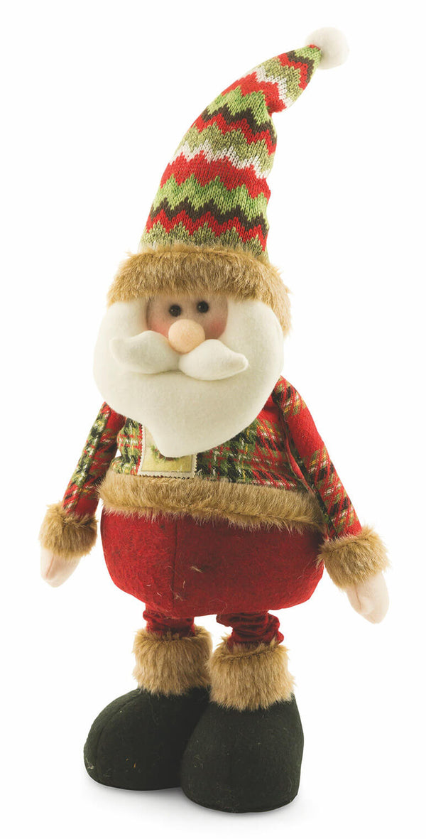 Weihnachtsmann Puppe aus Stoff Beine ausziehbar H65 cm Soriani prezzo